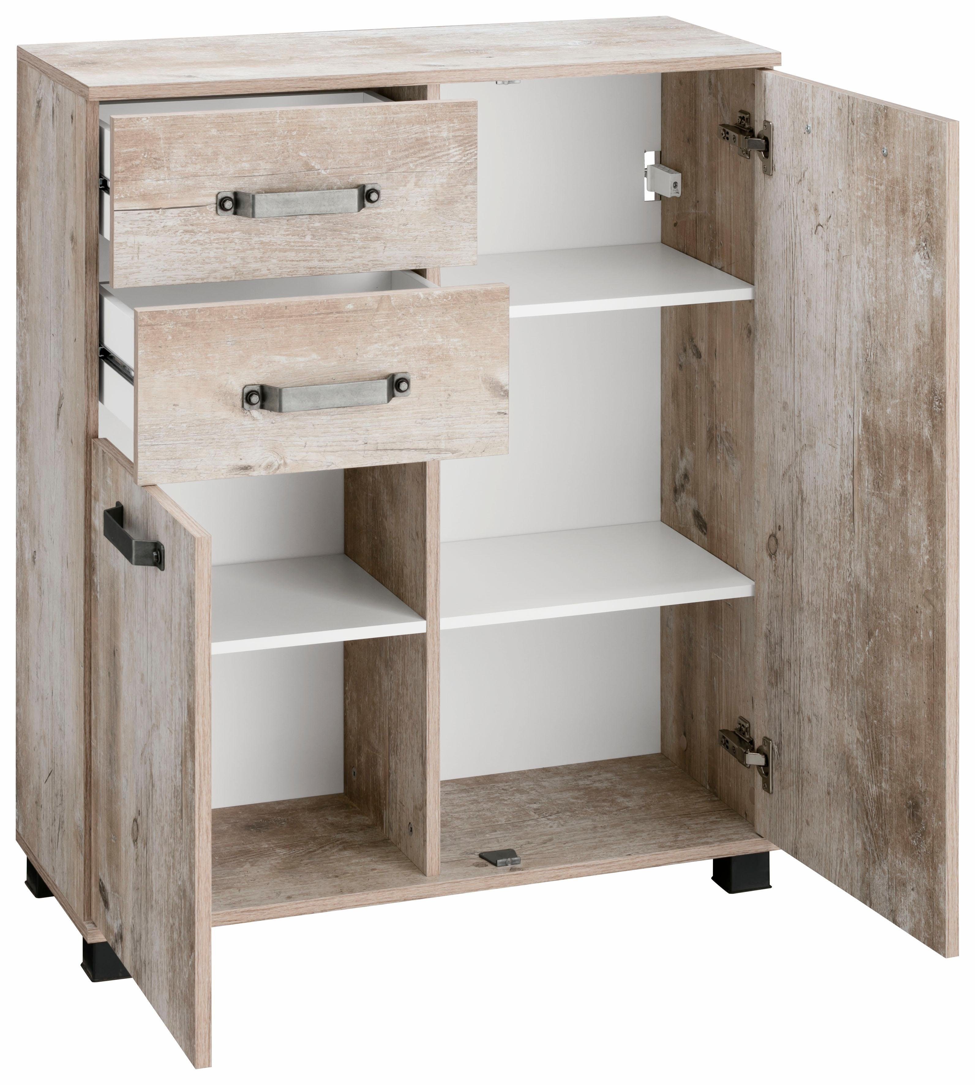 Schildmeyer Badkommode Milan, Breite 80,5 cm, mit 2 Türen, 2 Schubladen & Metallgriffen