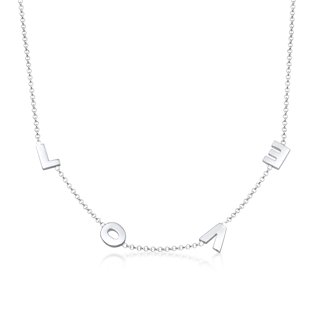 Elli Elli Collier Femme Heirloom Love Wording en Argent Sterling 925 Bijoux