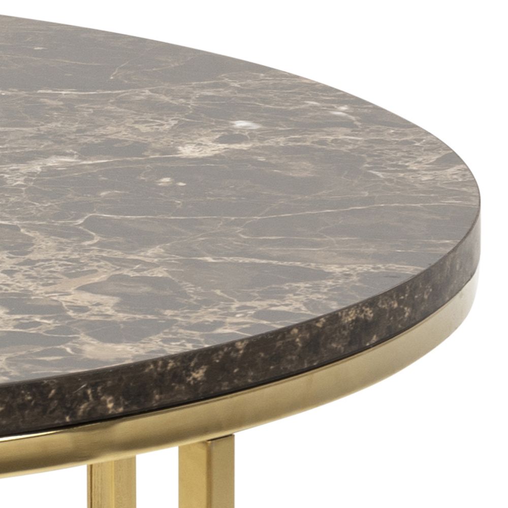 Couchtisch Alisma Braun Gold Ø 80 cm