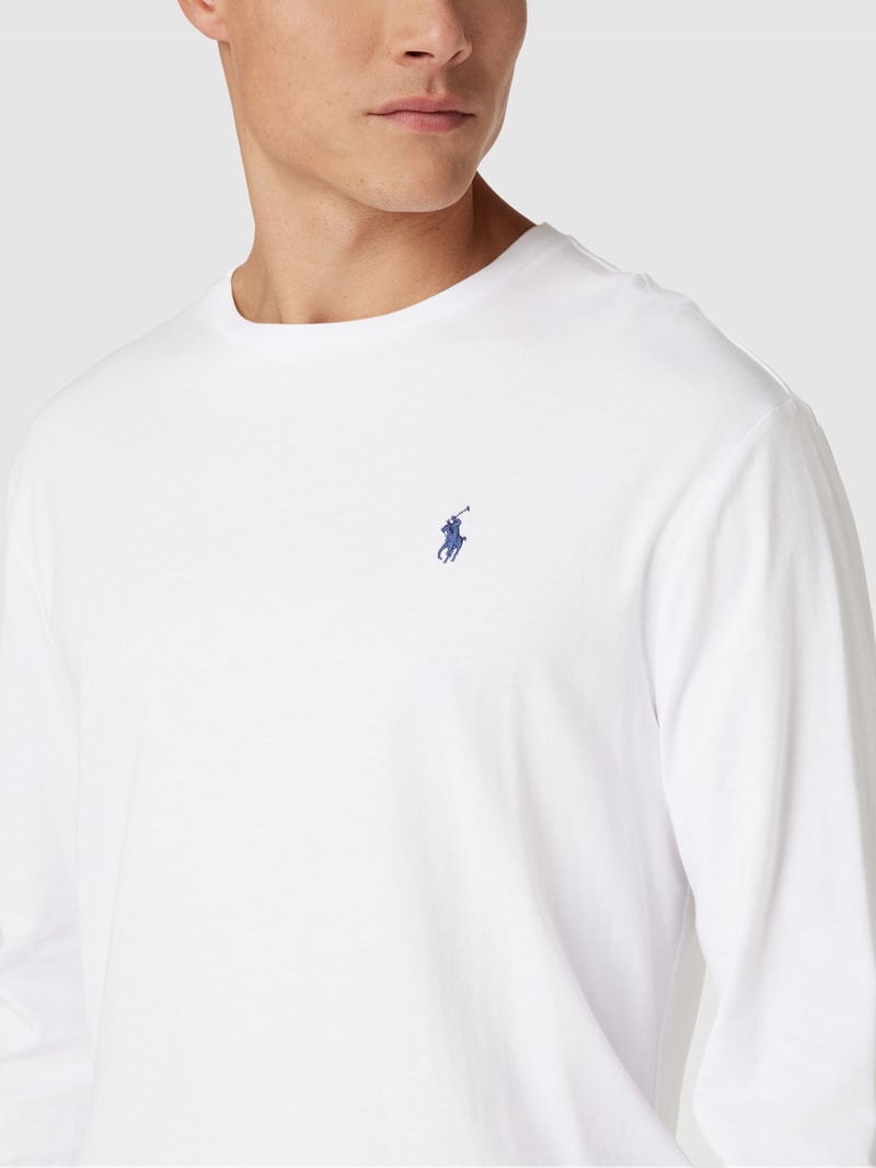 Longsleeve mit Label-Stitching in weiß