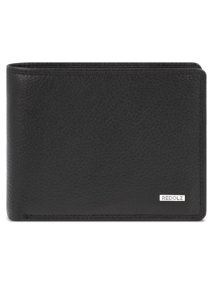 Redolz Leather Essentials QF Geldbörse RFID Leder 12 cm ausklappbar in black günstig kaufen onesize