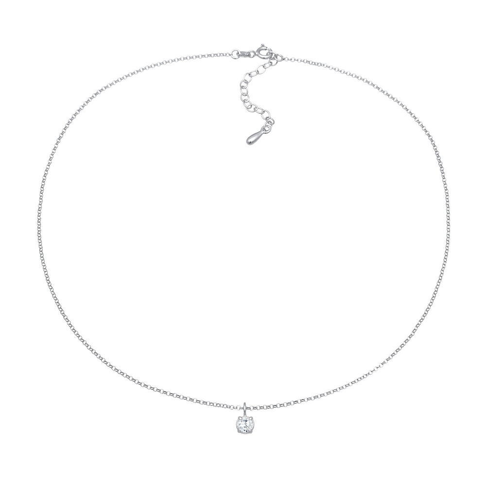 Elli Elli Collier Femmes Choker Solitaire Pendentif Basic avec Zirconia en argent ster collier