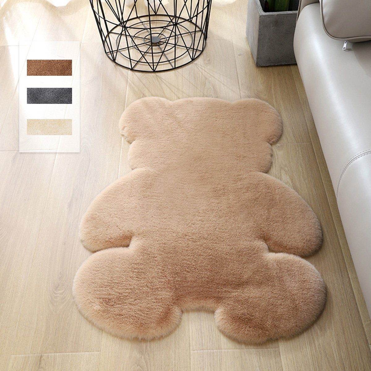 Fellteppich Kunstfell Schaffell Imitat Lammfell, meeteu, 60cm*80cm, Kunstfell, Fellform, weiche Teppiche, Schlafzimmer, Wohnzimmer