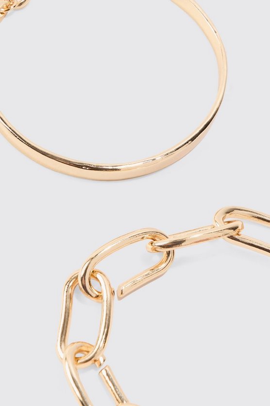 2er-Pack goldene Armbänder