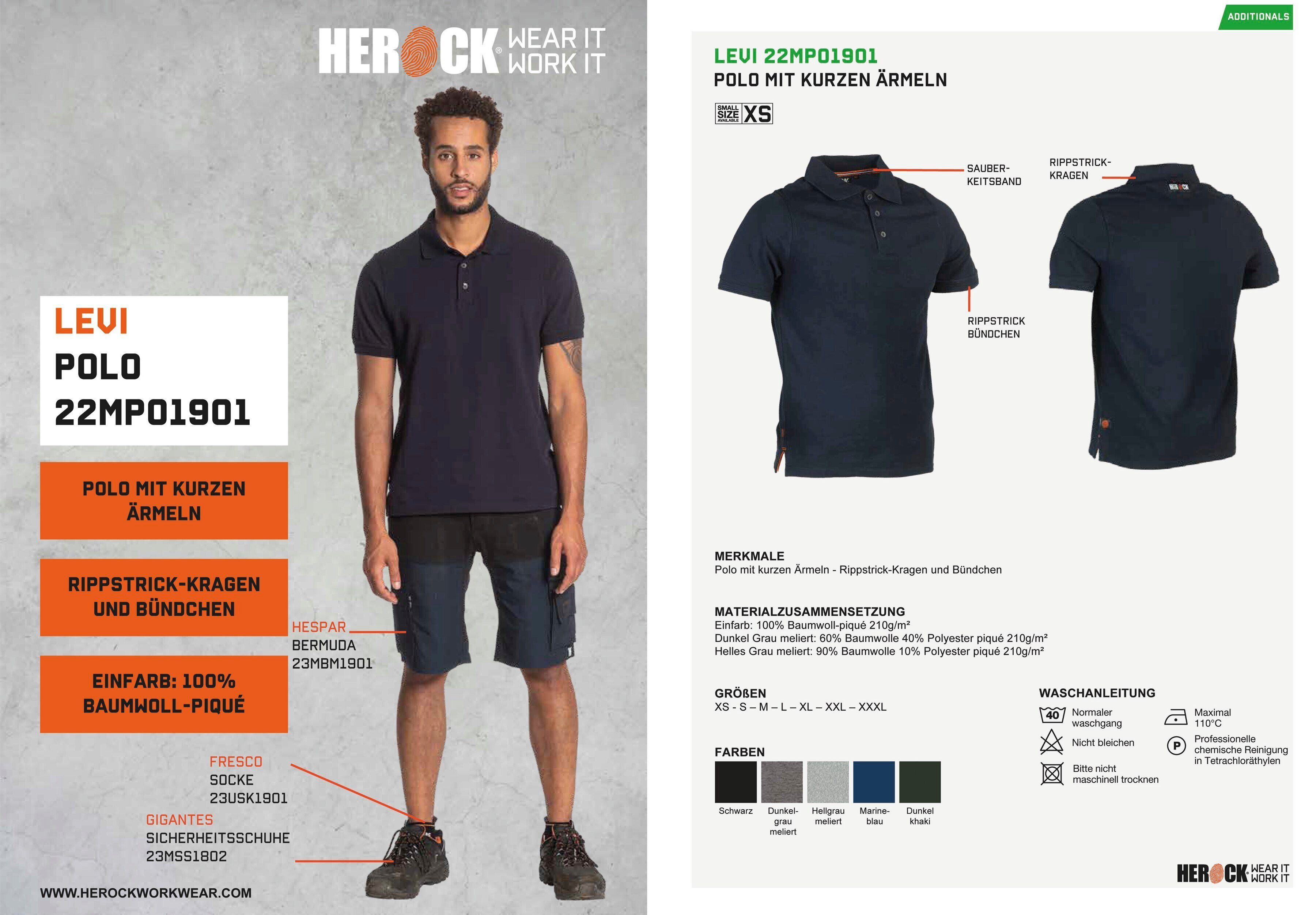 Herock Poloshirt LEVI POLO KURZARM (Spar-Set, 2-tlg) Reine Baumwolle, Rippstrick-Kragen und Bündchen, verschiedene Farben