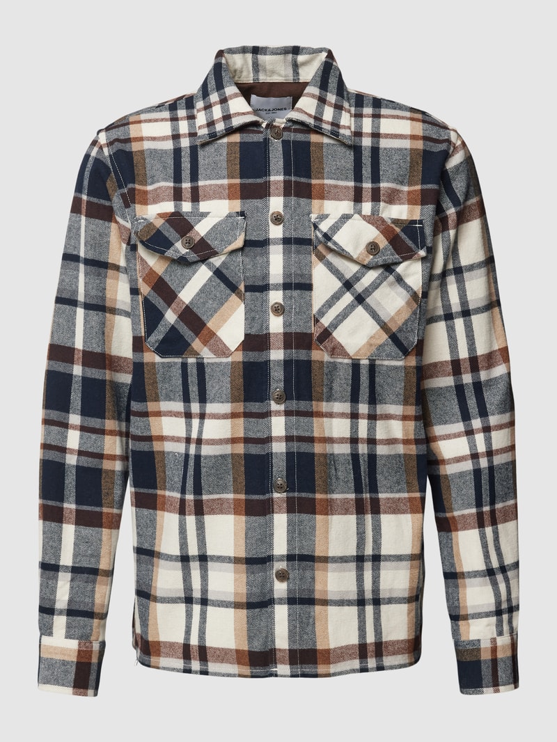 Overshirt mit Tartan-Karo Modell 'EDDIE' in offwhite