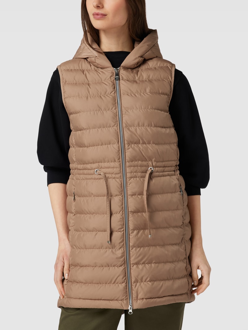 Steppweste mit Kapuze in camel