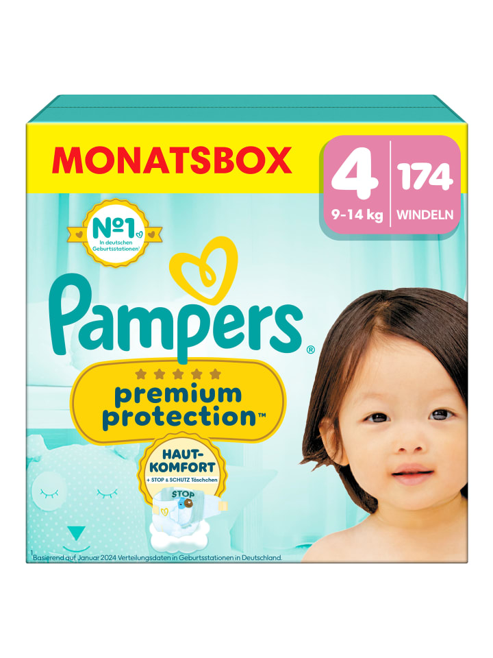 Pampers Pampers Premium Protection Größe 4, 174 Windeln, 9kg-14kg günstig kaufen 4