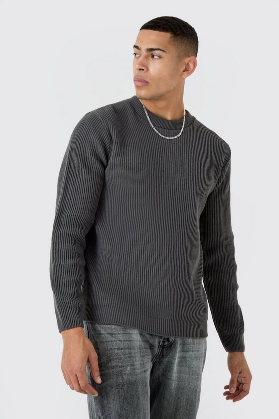 Strickpullover in Waffeloptik