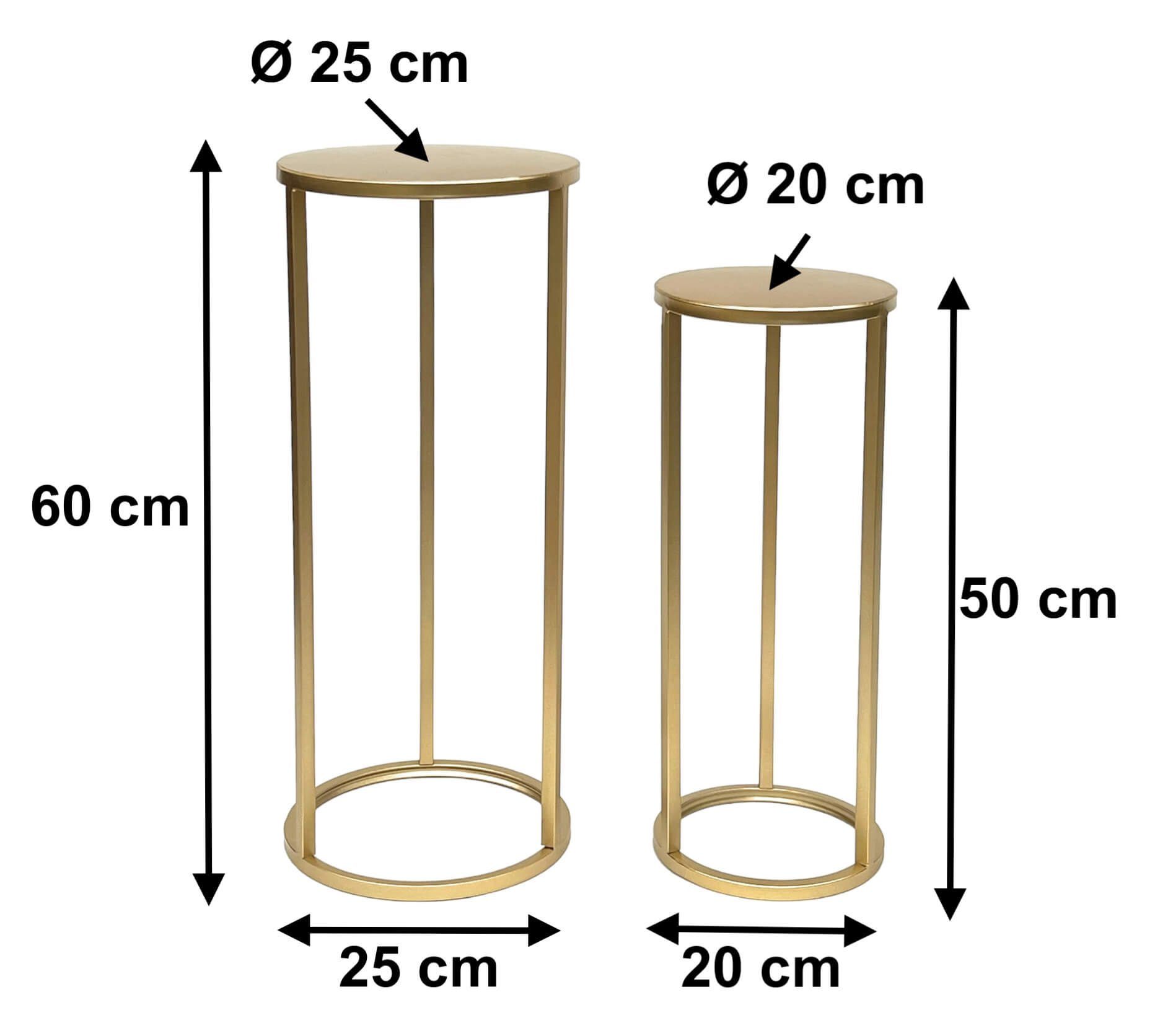 DanDiBo Blumenhocker Blumenhocker Metall Gold Rund Blumenständer 96510 2er Set, 2er Set