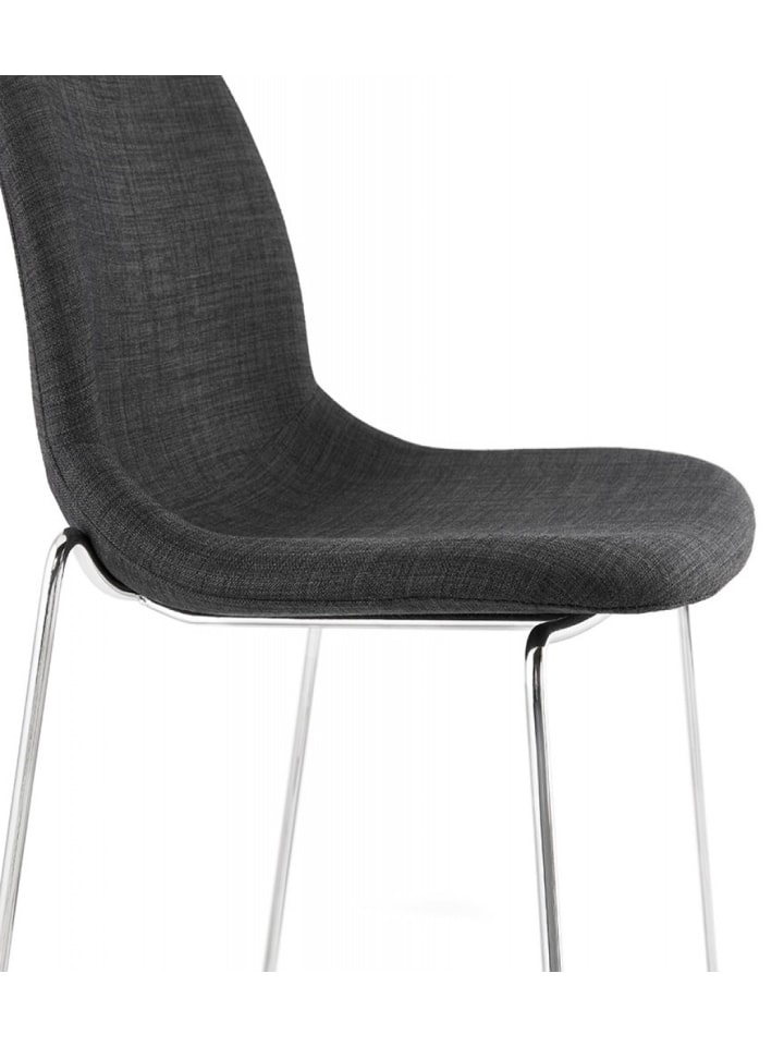 KADIMA DESIGN Barhocker mit Stoffsitz Dunkelgrau | Moderner Stil in Anthrazit-Silber günstig kaufen onesize