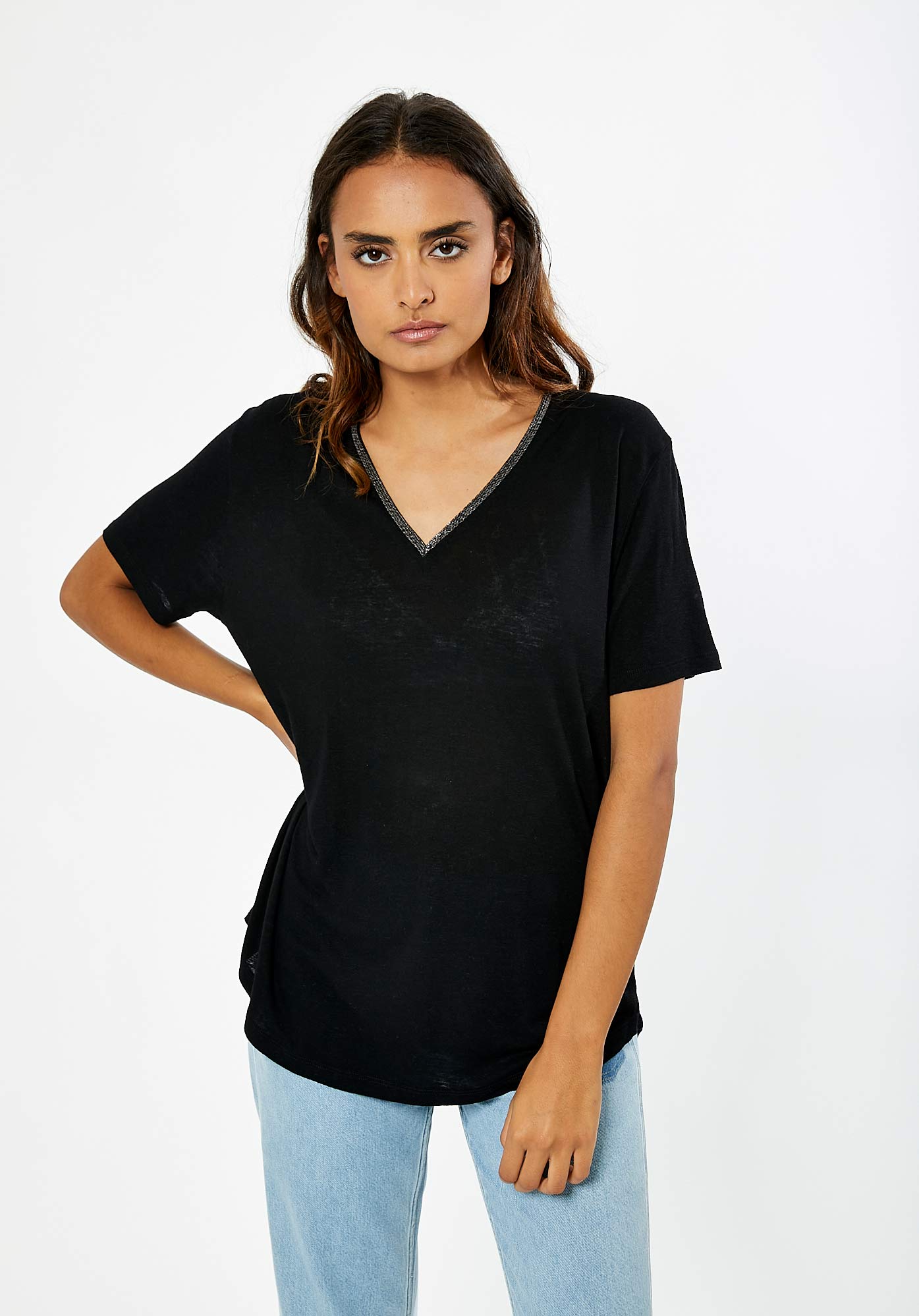 JORIX  T-shirt noir Femme