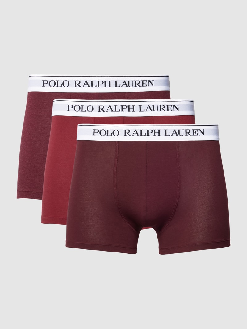 Trunks mit elastischem Logo-Bund im 3er-Pack in bordeaux rot