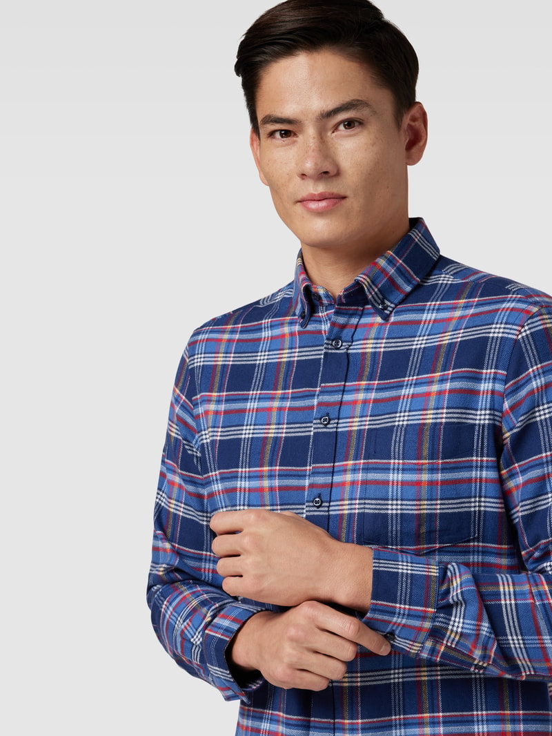Regular Fit Freizeithemd mit Karomuster in marineblau