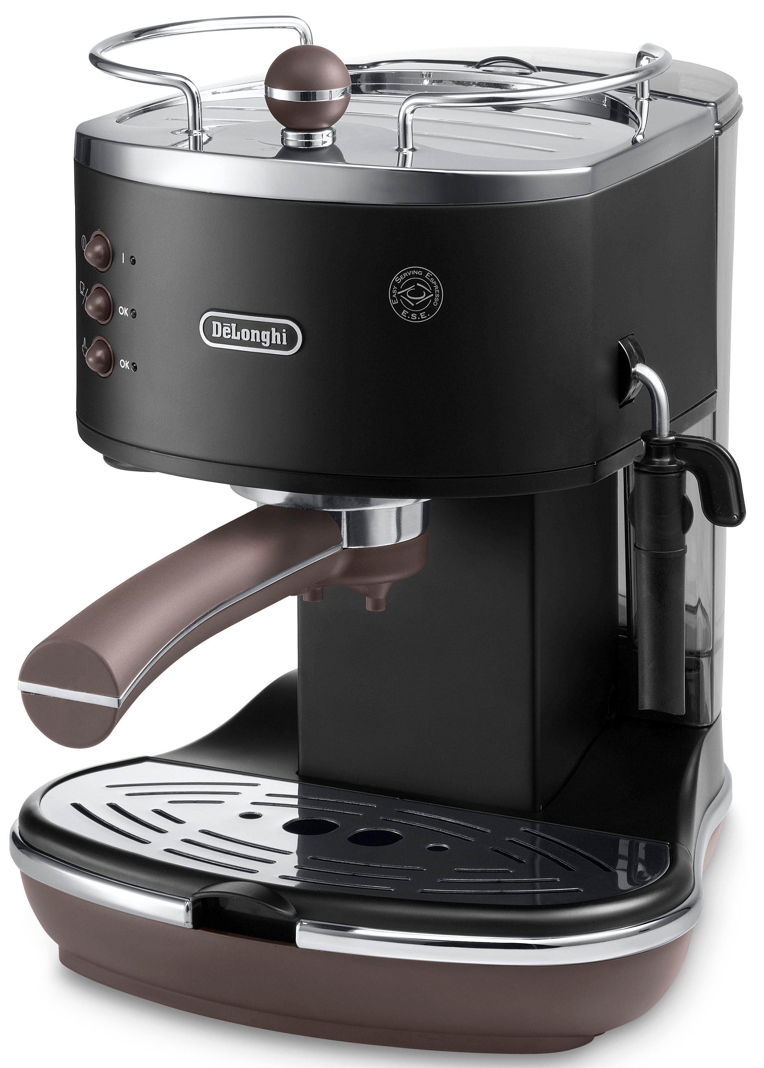 De'Longhi Siebträgermaschine Icona Vintage ECOV 311.BK, auch für Kaffeepads geeignet