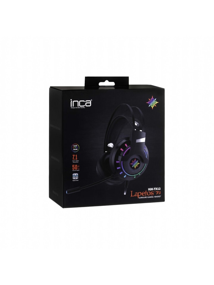 Inca Inca IGK-TX12 Schwarz 7,1 USB Surround RGB Lichteffekt Gaming Headset in Schwarz günstig kaufen onesize