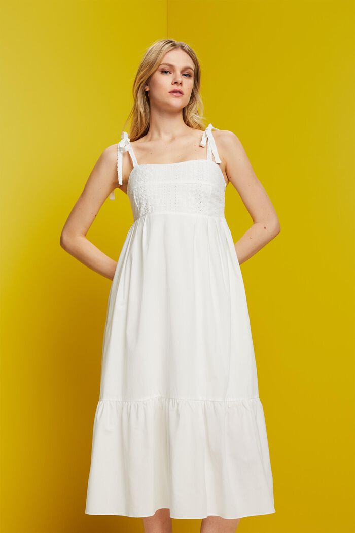 Midikleid mit Stickerei, LENZING™ ECOVERO™