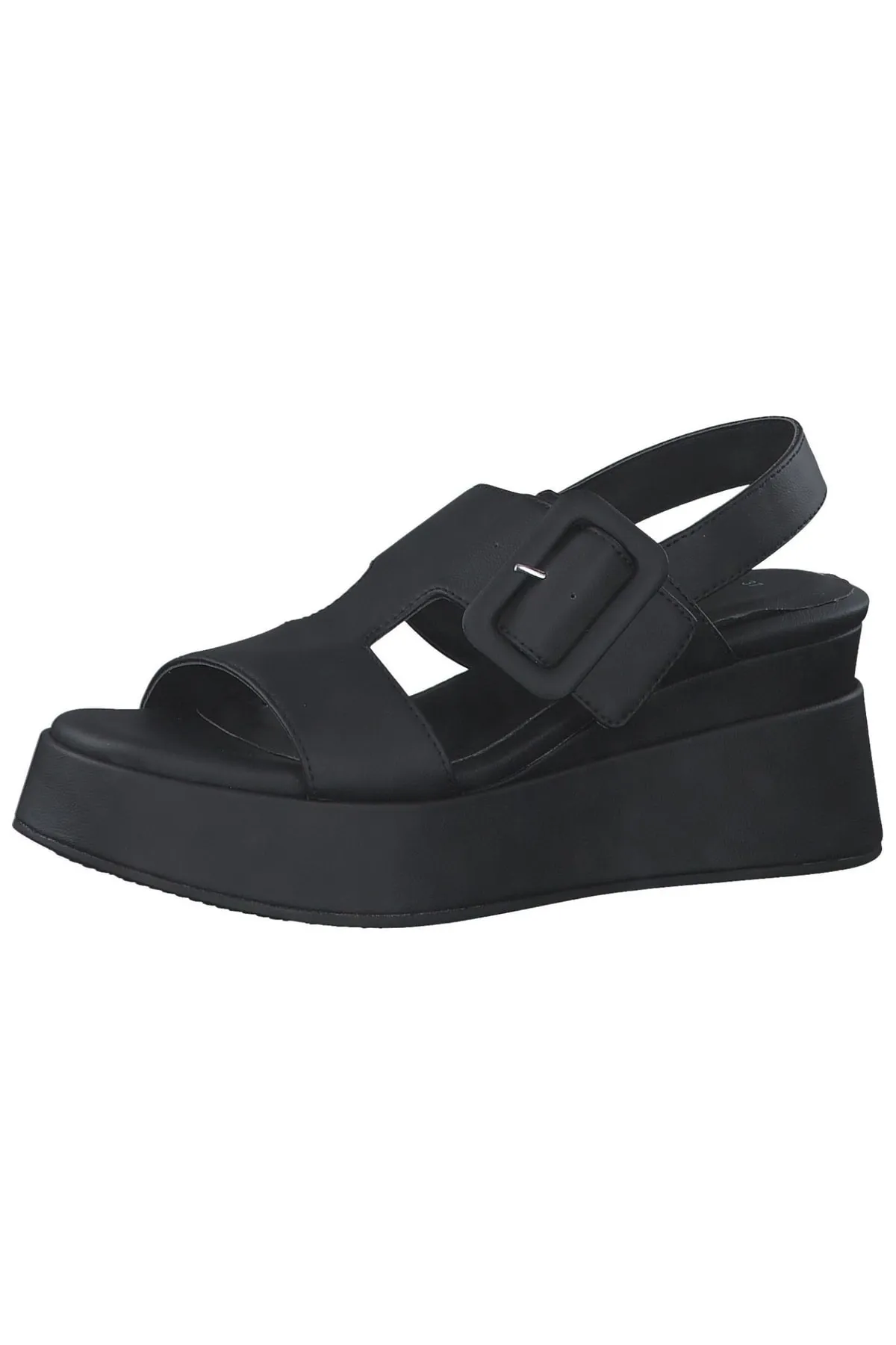 s.Oliver  Sandalette - Schwarz - Keilabsatz