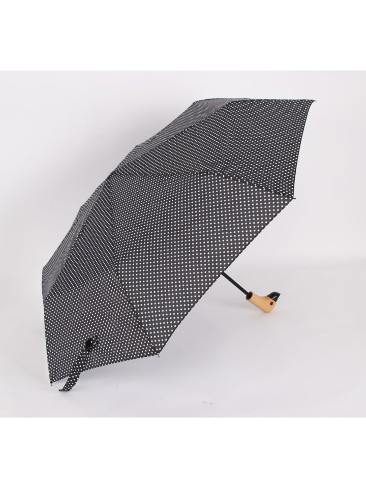 COFI 1453 Teleskop Taschenschirm mit Schutzhülle gepunktet Fiberglasstange in Schwarz günstig kaufen onesize