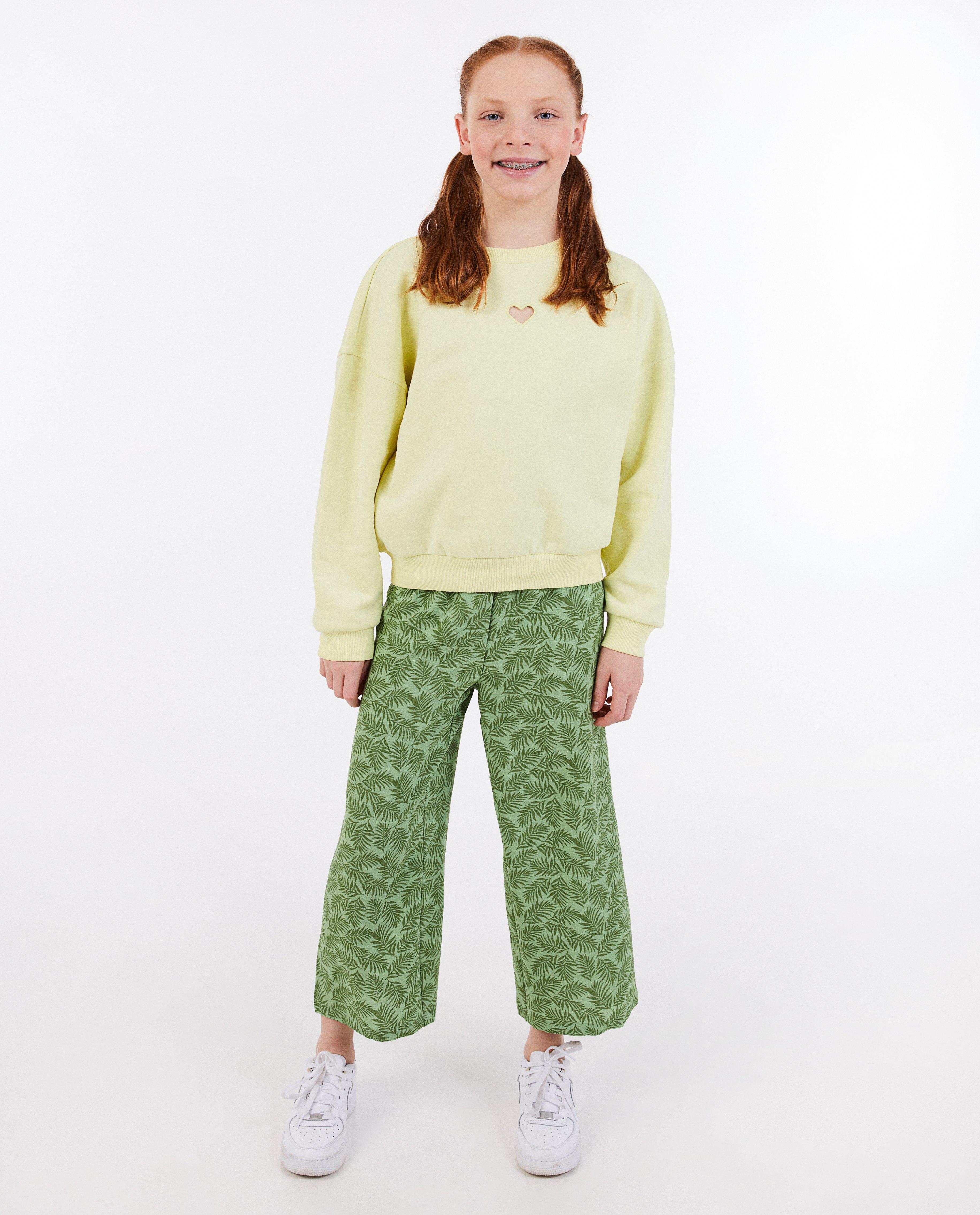 Pulover Fish & Chips cu decupaj verde deschis