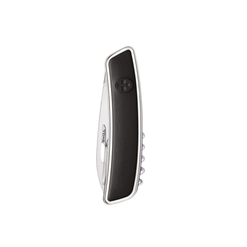 Schweizer Messer, Swiza D03 Lux Leder Schwarz, mit 11 Mehrfarbenfunktionen, Made in Swiss.