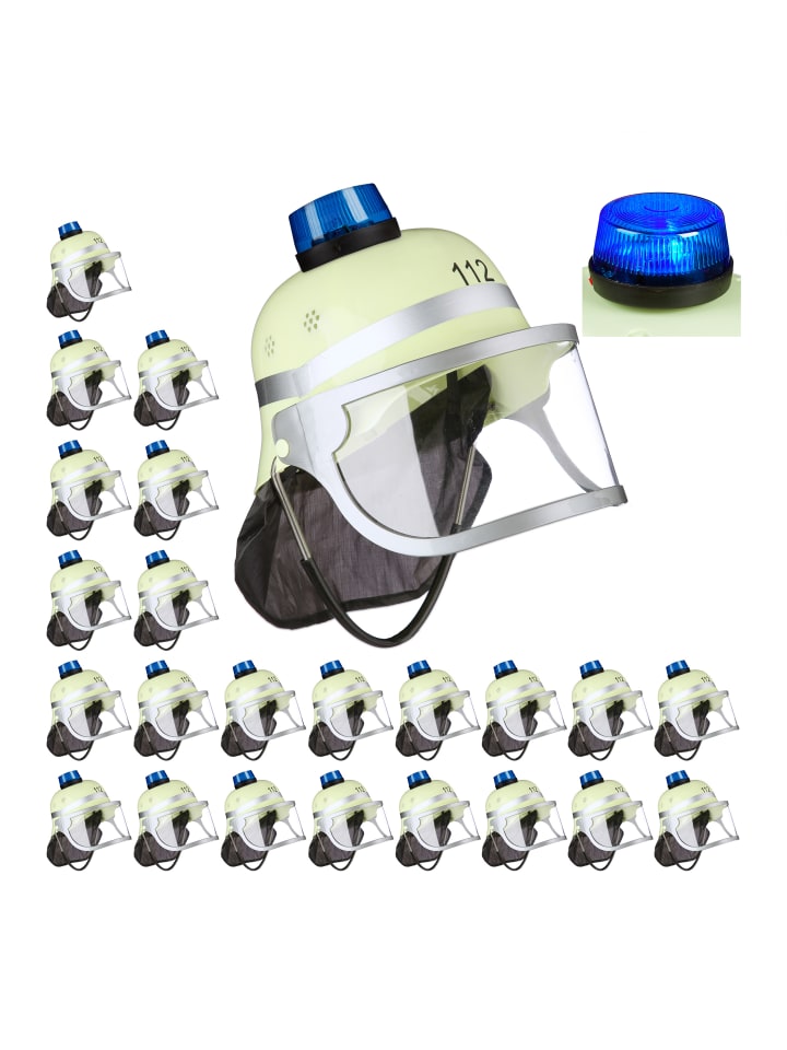 relaxdays 24x Kinder Feuerwehrhelm in Gelb günstig kaufen onesize
