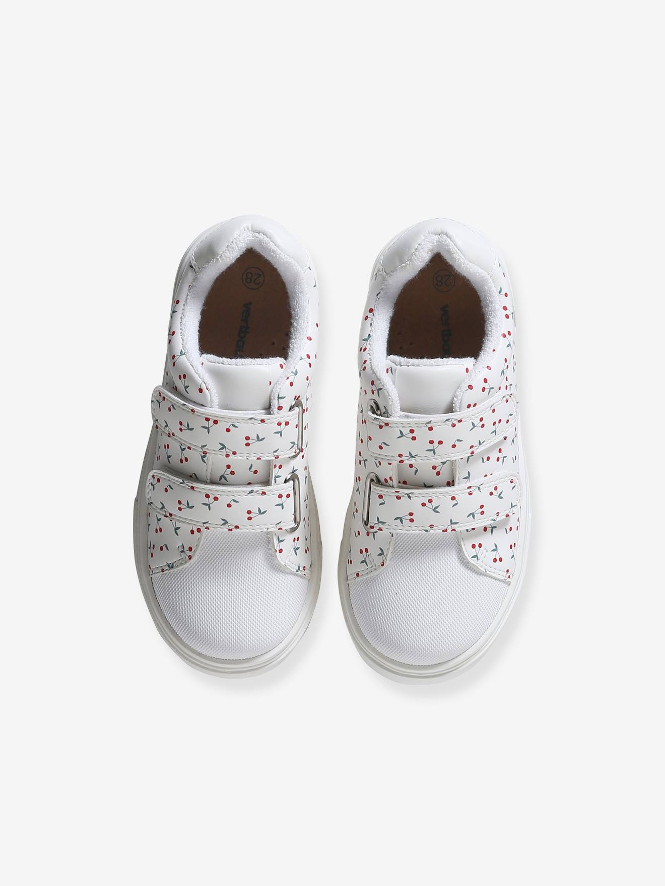 Vertbaudet Mädchen Klett-Sneakers - weiß bedruckt