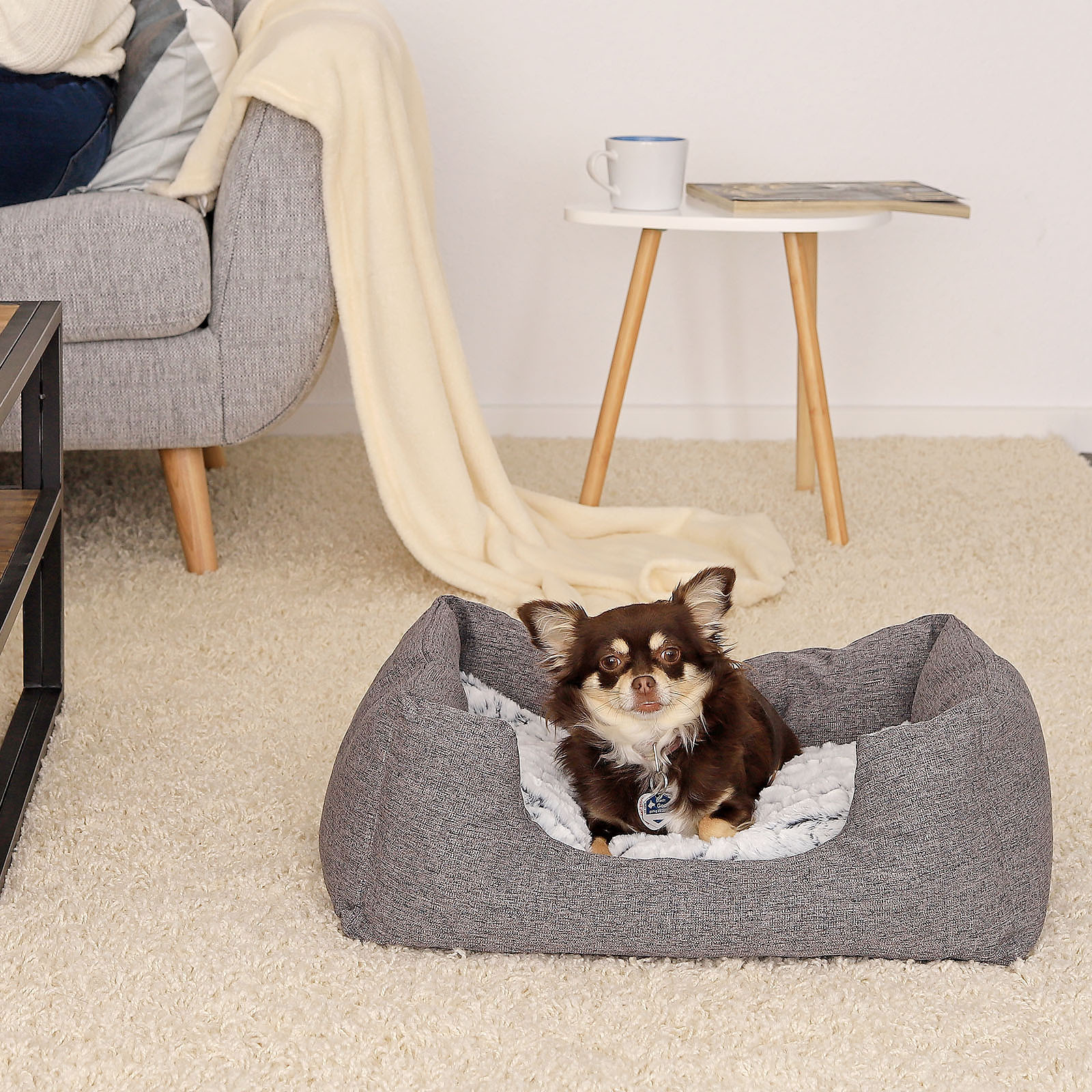 Lionto Hundebetten Lionto Hundebett mit Wendekissen meliert grau M