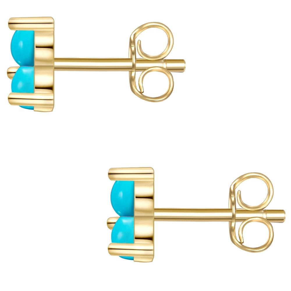Glanzstücke München Puces d'oreilles en argent Argent sterling Turquoise reconstituée en Or jaune Boucles d'oreilles