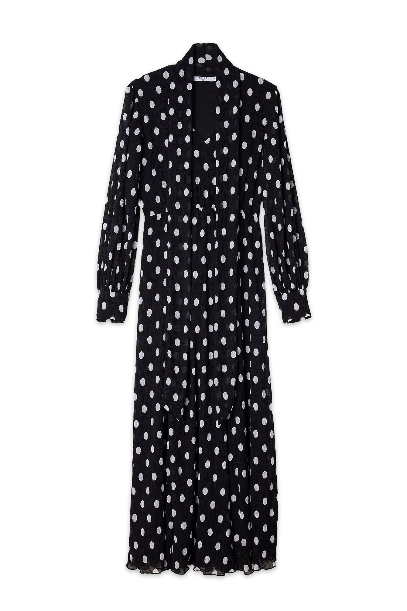 Gepunktetes Maxikleid aus Chiffon