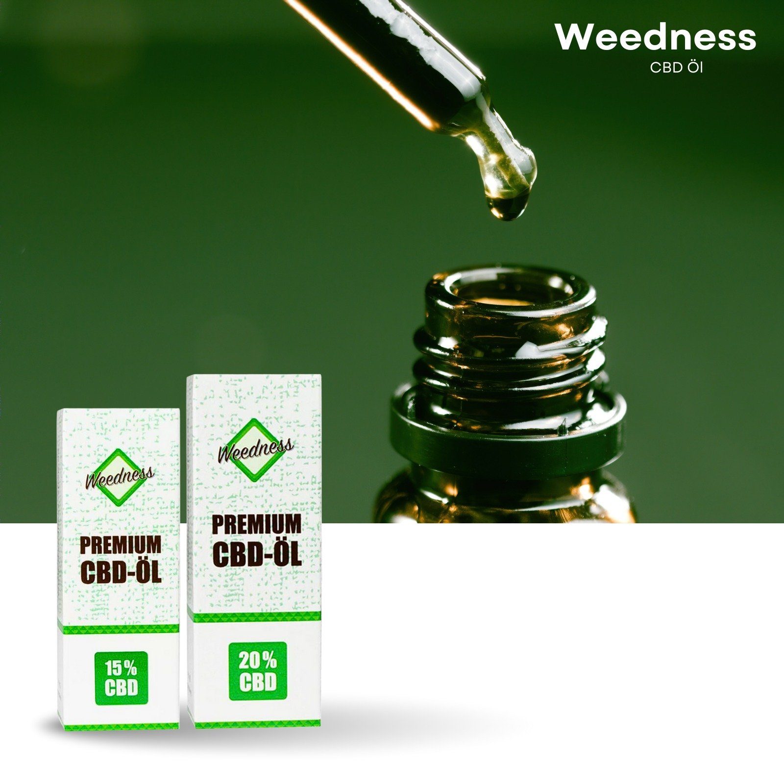 Weedness Mundwasser, Vollspektrum 10 ml CBD Öl 15% - 20 % Hanföl Cannabis Hanfsamenöl Oil