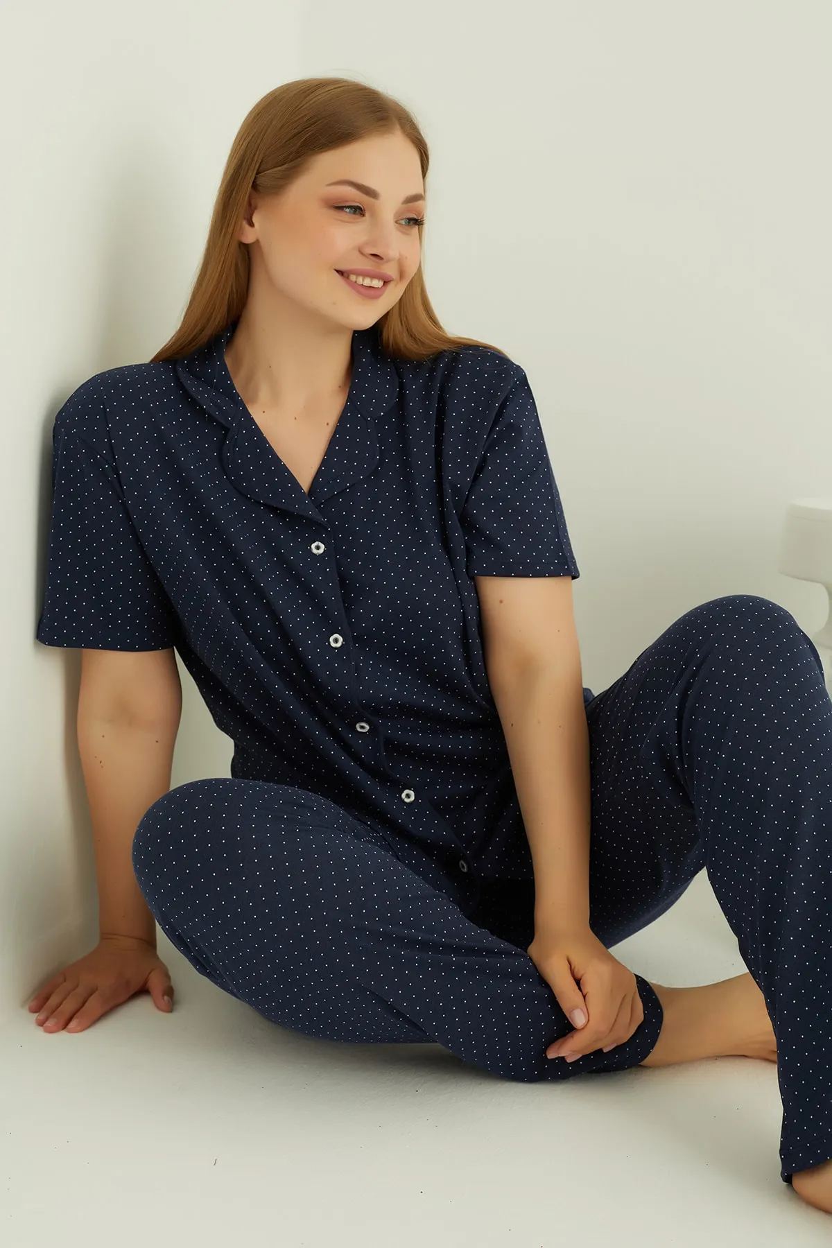 ELİTOL  ÜBERGROßES PYJAMA-SET AUS BAUMWOLLE MIT KNÖPFEN