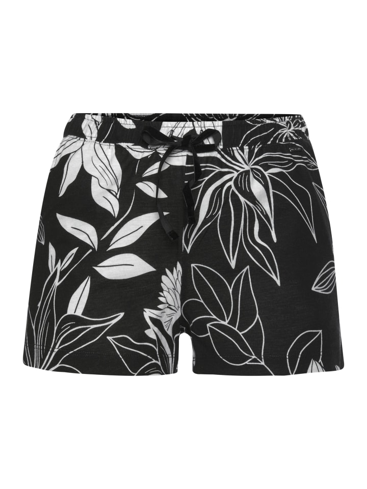 LASCANA Schlafshorts in schwarz-allover-geblümt günstig kaufen