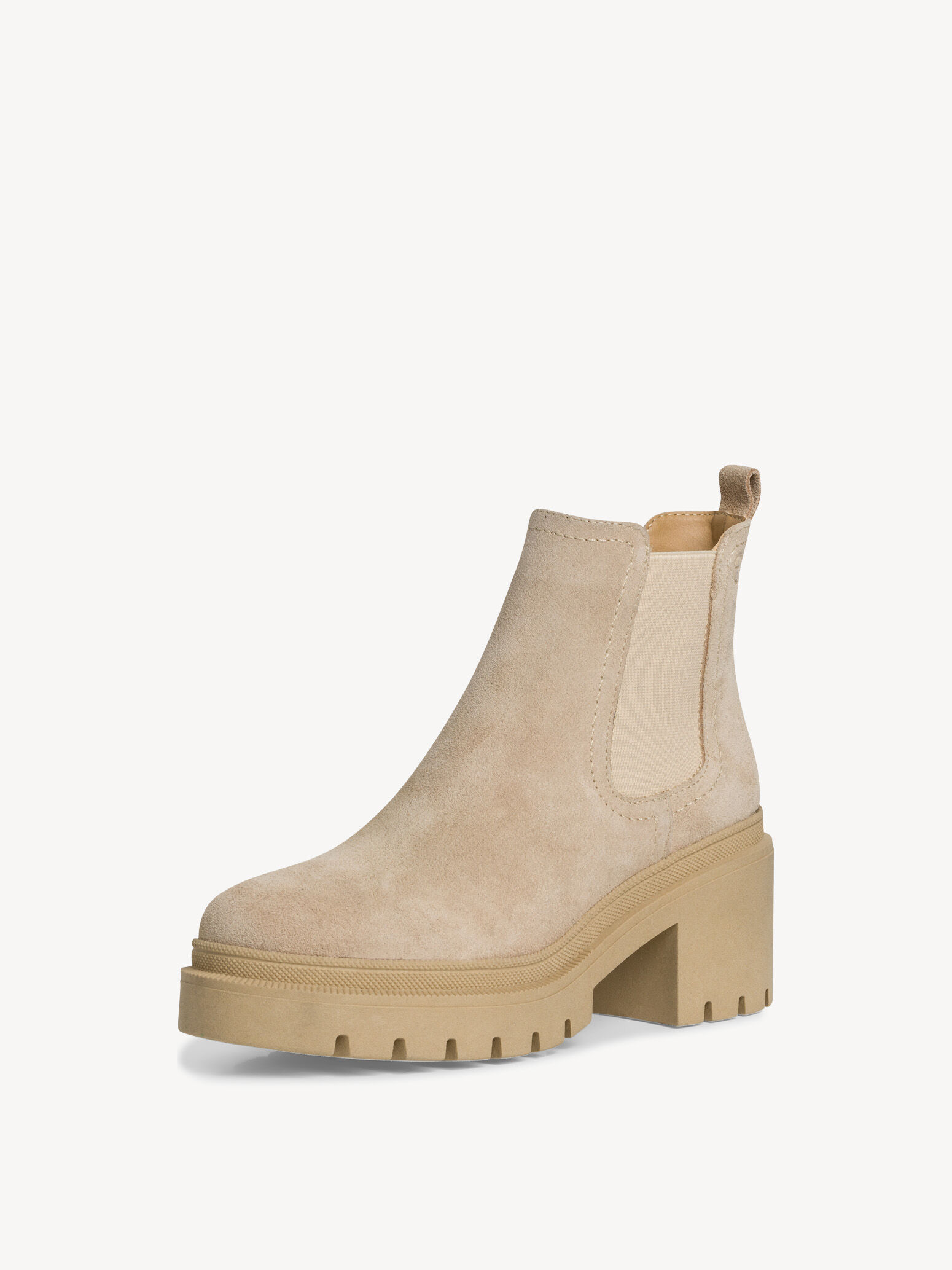 Bottine Chelsea en cuir - beige