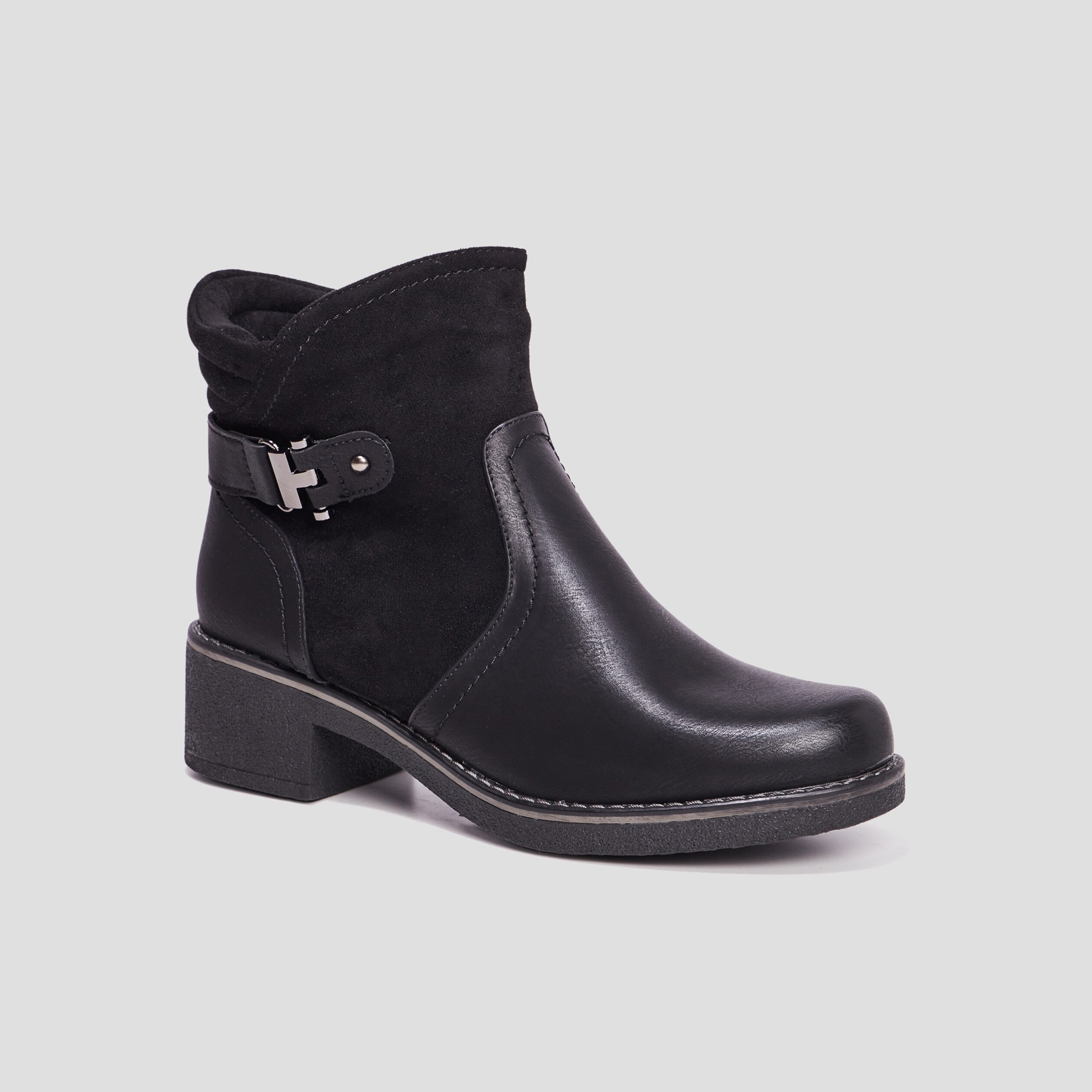 Bottines à talons pied large noir femme | La Halle