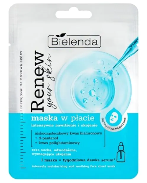 Bielenda Renew Your Skin Sheet Mask Intensivt Fugtgivende og Beroligende