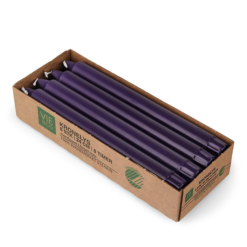 Vie Eco Kronelys 8-pk 24 cm eco lilla advent