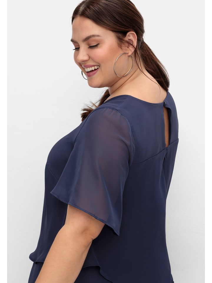 sheego Georgette-Overall in marine günstig kaufen