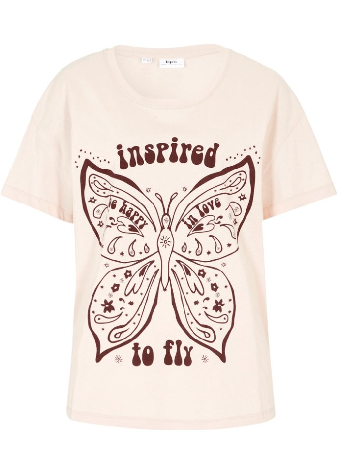 T-Shirt mit platziertem Druck aus Bio-Baumwolle