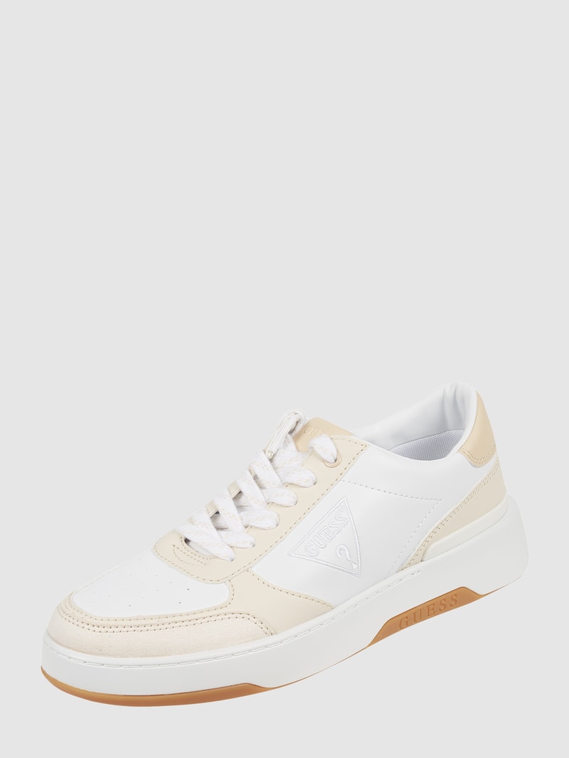 Sneaker in Leder-Optik Modell 'Miles' in offwhite