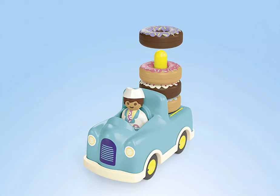 JUNIOR: Verr&uuml;ckter Donut Truck mit Stapel- und Sortierfunktion