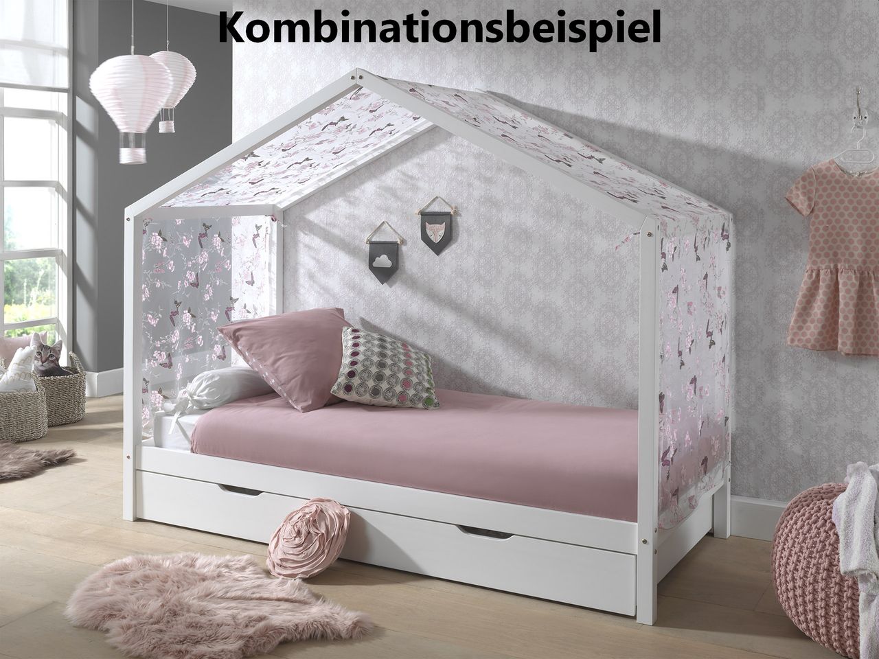 VIPACK Bettschublade für Hausbett Serie Dallas Fa. Vipack, 90 x 190 cm, Weiß
