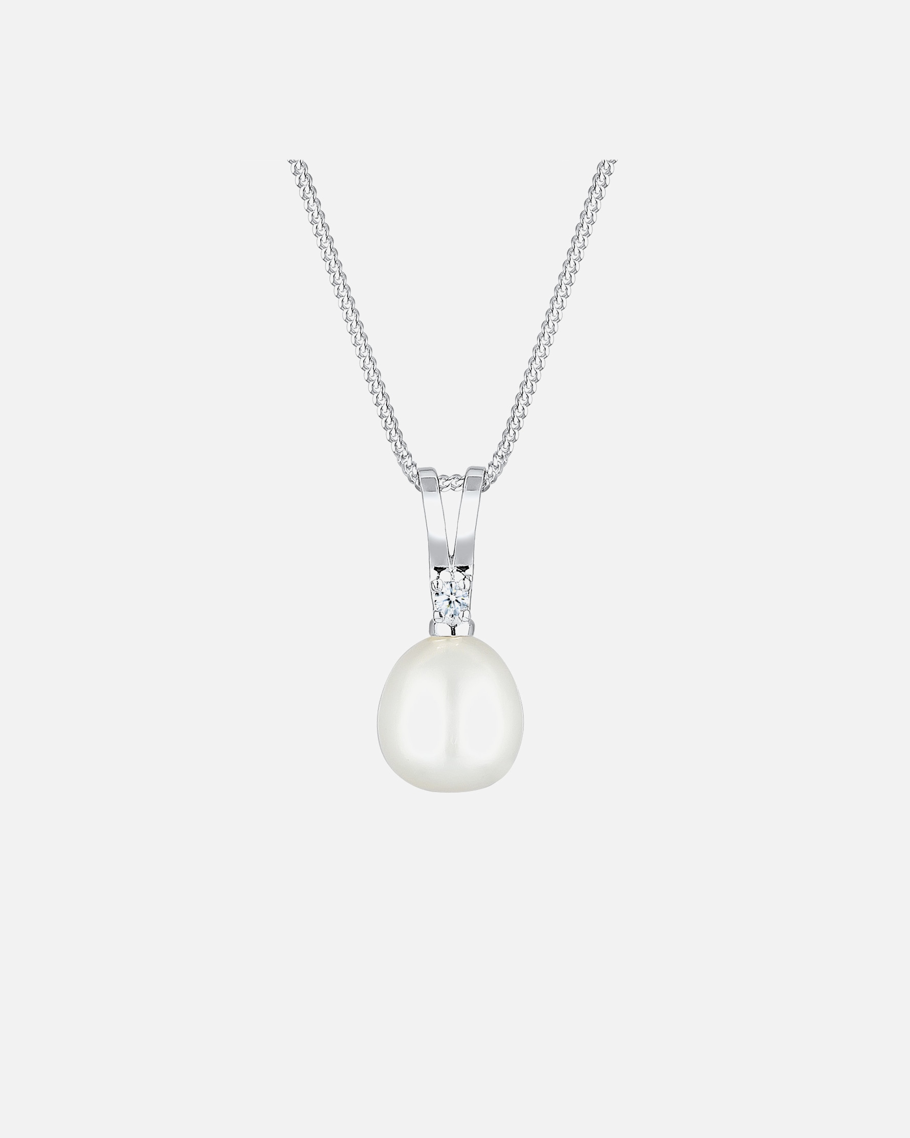 Elli DIAMONDS női édesvízi tenyésztett gyöngy medál gyémánttal (0,03 karát) (925/1000) ezüst