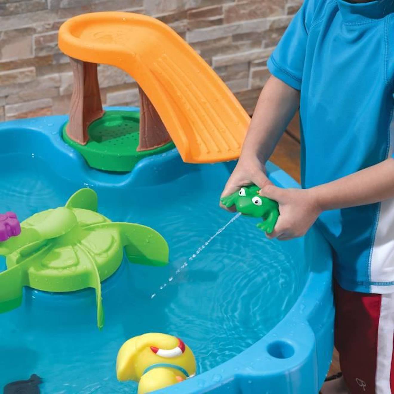Step2 Duckpond Table d'eau pour Enfants | Table de Jeu Enfant à Eau avec Kit d'Accessoires de 6 Pièces | Table d'activité blanc