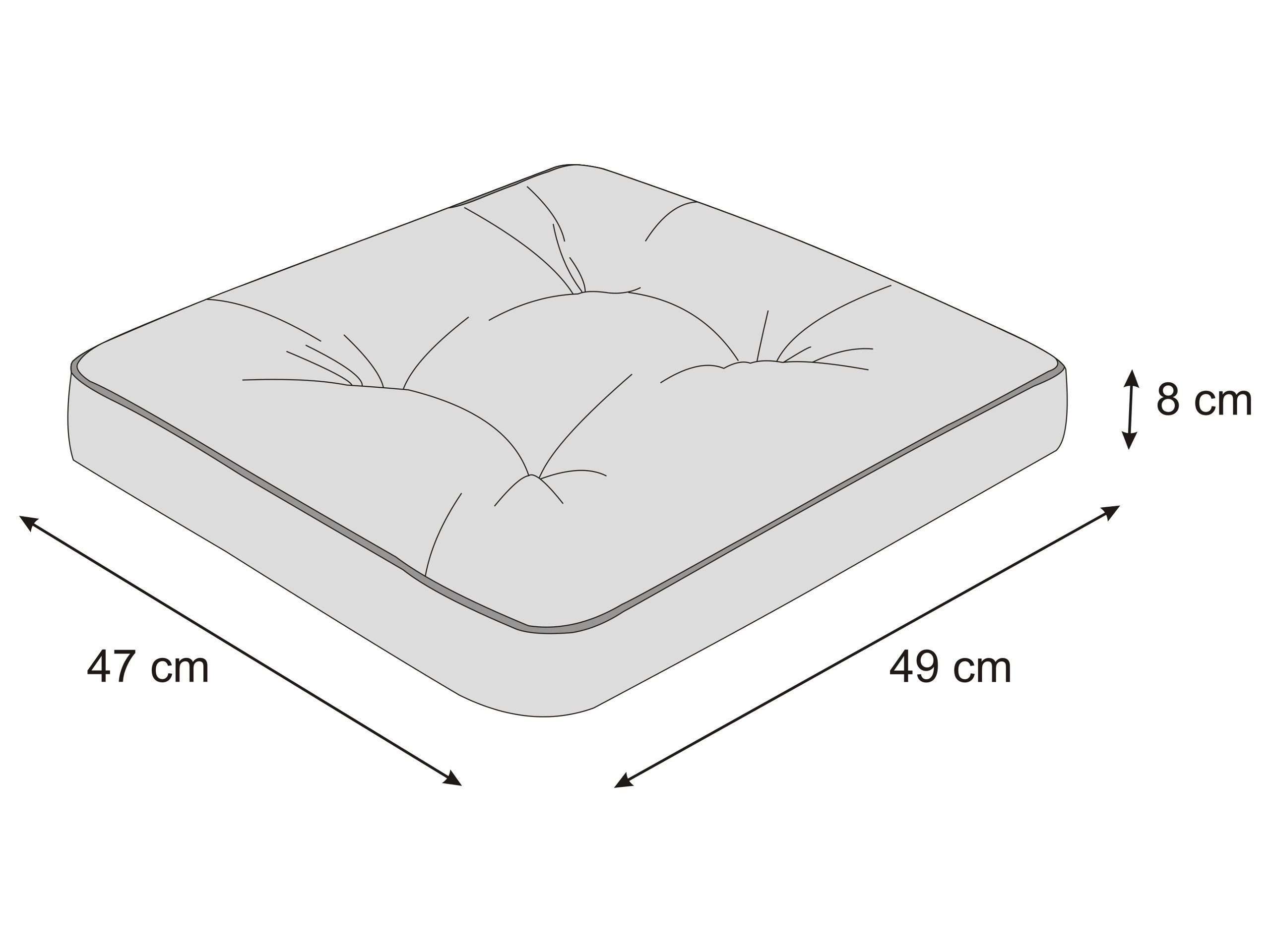 Bjird Stuhlkissen Sitzkissen 49x47x8 cm, 2/4er Set Polsterauflagen mit 8 cm dicke Polsterung