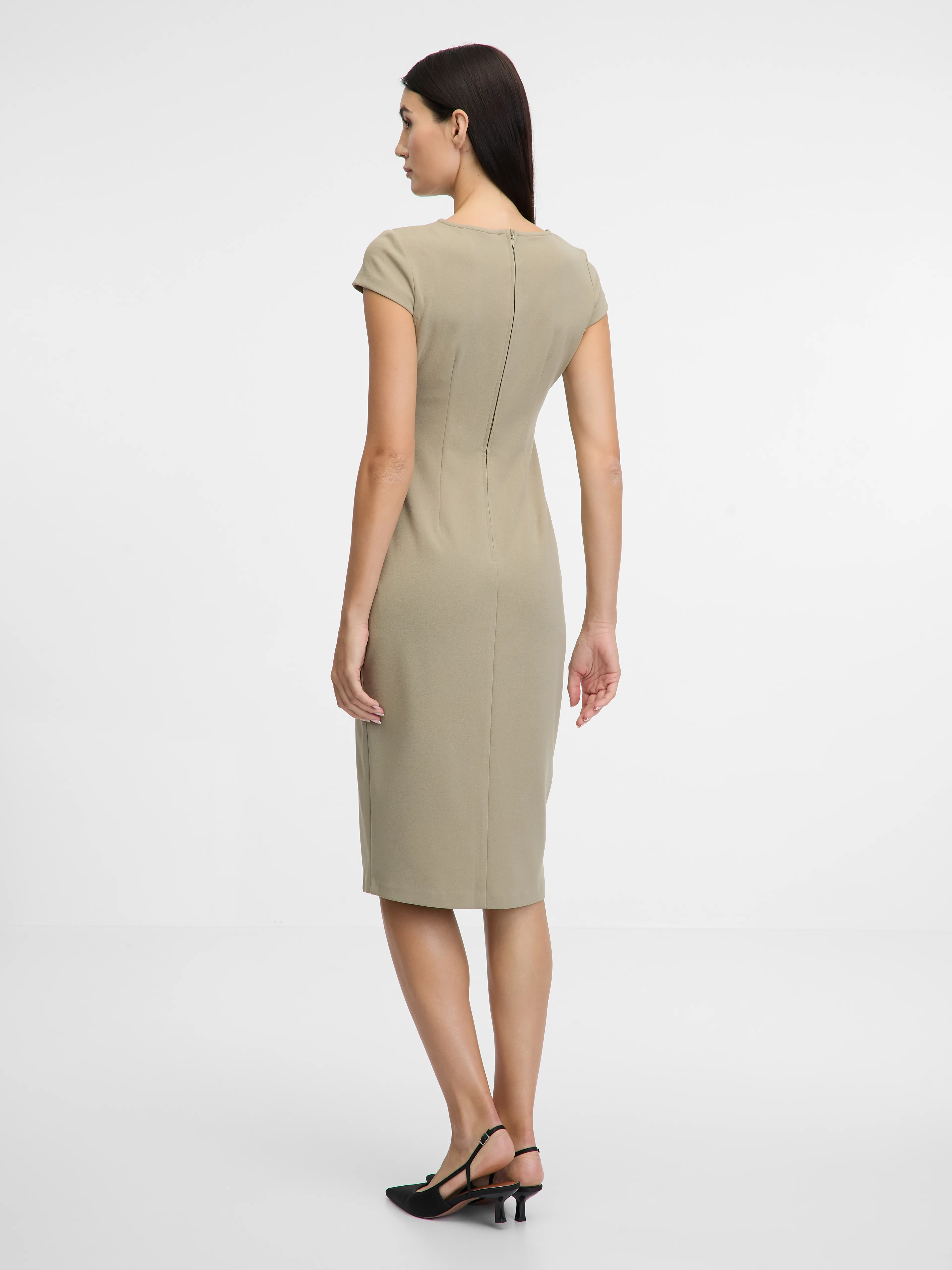 Beigefarbenes Damen-Midikleid ORSAY