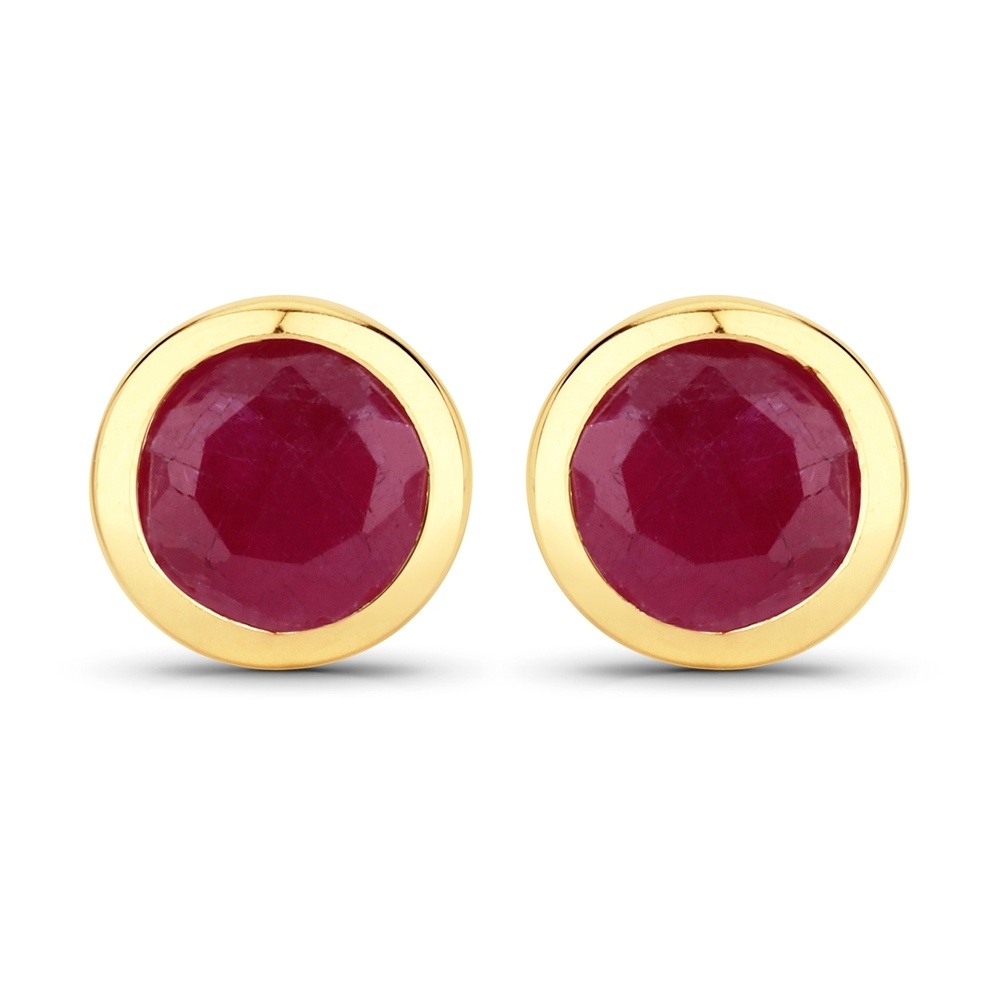 Rafaela Donata Boucles doreilles Argent sterling Rubis en Or jaune Bijoux