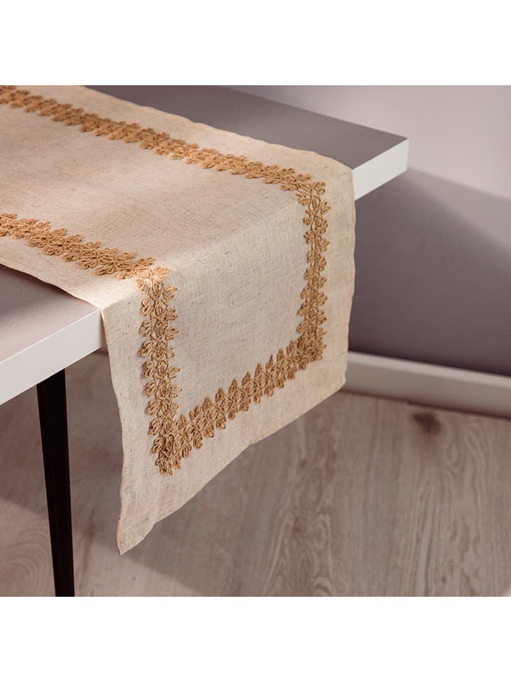 Homla Tischläufer ''Lintilo'' in Beige - (L)160 x (B)40 cm günstig kaufen onesize