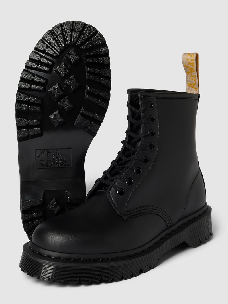 Schnürboots in Leder-Optik Modell 'Bex Mono' in schwarz