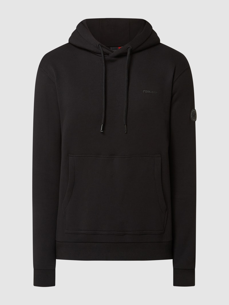 Hoodie mit Logo-Details Modell 'Kresy' in schwarz